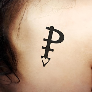 PANEXUAL SYMBOL erotische Tattoo in schwarz. Drücken Sie Ihre sexuelle oder romantische Anziehungskraft auf alle Geschlechter aus.