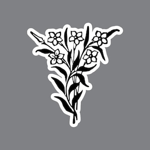 Floral Pubic Temporary Tattoo: Romantic Black Flower Bunch Decoration