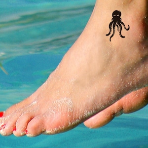 OCTOPUS temporary tattoo in black. Display flexibility, creativity, intelligence, and psychic ability.