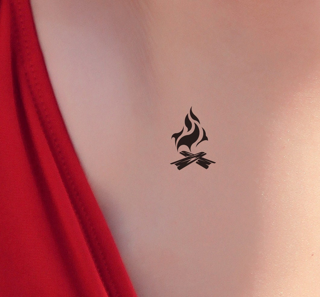 4x BONFIRE Temporary Tattoos. Set of Four in Black. the - Etsy