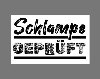 Schlampe Geprüft Temporary Tattoo, German Stamp Design