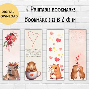 Capybara Printable Bookmark Bundle-Animal Bookmark-Cute bookmarks-Book lover-Animal lover Bookmark-Kids Bookmarks Bundle
