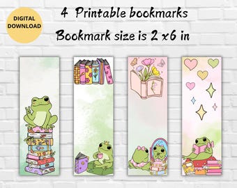 Cute Frog Printable Bookmark-Froggy Bookmarks-Cute bookmarks-Book lover Bookmark-Digital Bookmarks Bundle