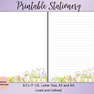 Papeterie imprimable fleurs d'été-papier à lettres fleurs d'été-papier à lettres sans doublure A4/A5/US Letter-Summer Vibes