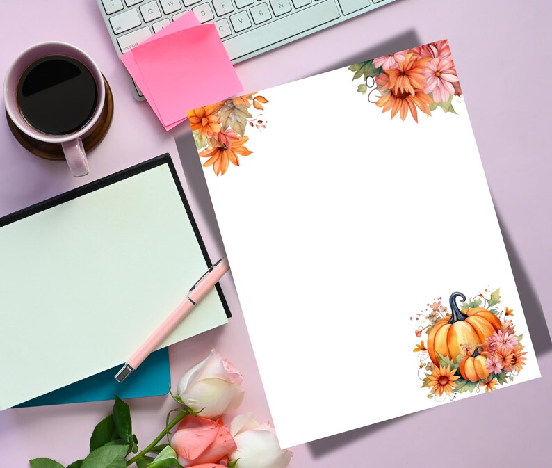 Pumpkin Printable Stationery,autumn Stationary,digital Download