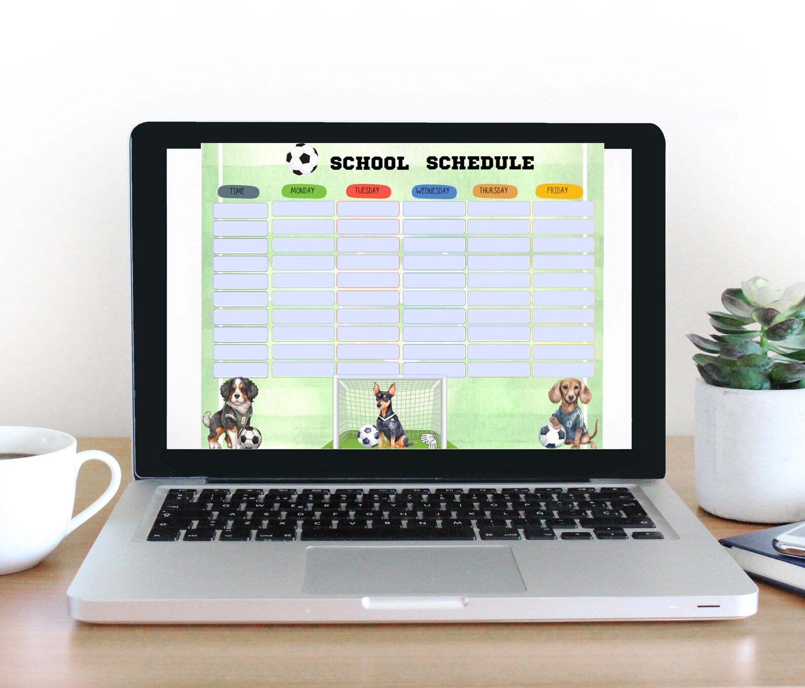 Editable School Schedule for Kids-school Supplies Theme-printable Kids ...