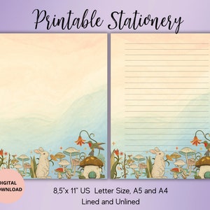 Set di carta da lettere per acquerello Fairy World Stationery-Fairy Garden A4/A5/US lettera sfoderata a righe-pagine di diario a righe fantasia-cancelleria da giardino