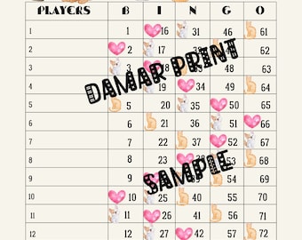 Cat & Dog Bingo Boards Printable-Bingo Boards -1-15 Lines- Straight  Mixed Blank- 75 Ball