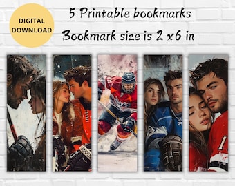 Hockey Romance Reader-Hockey Romantic Era Bookmarks Digital Printable Bookmarks-Digital Bookmark-Gifts for Readers-Book lover gift