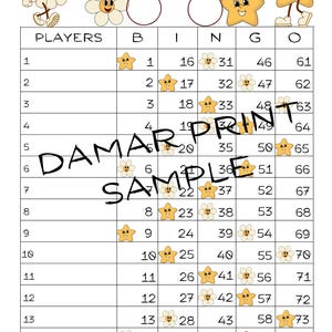 Hello Printable Bingo Boards-Instant Download -Digital  Bingo Boards - Straight Mixed Blank- 75 Ball