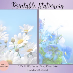 Sommer Blume Briefpapier Set-Schreibpapier Unliniert Liniert A5/A4/USLetter-Briefpapier-Sommerwiese