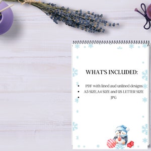 Penguin Cute Christmas Printable Stationery-winter Stationary-animal ...