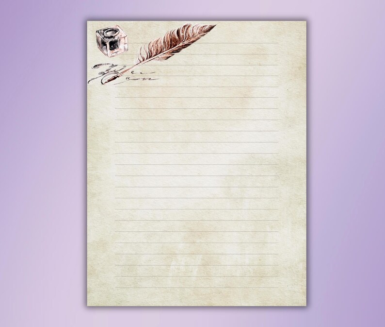 Vintage Old Paper Printable Stationery,pen and Ink, Pen Pal Supplies ...