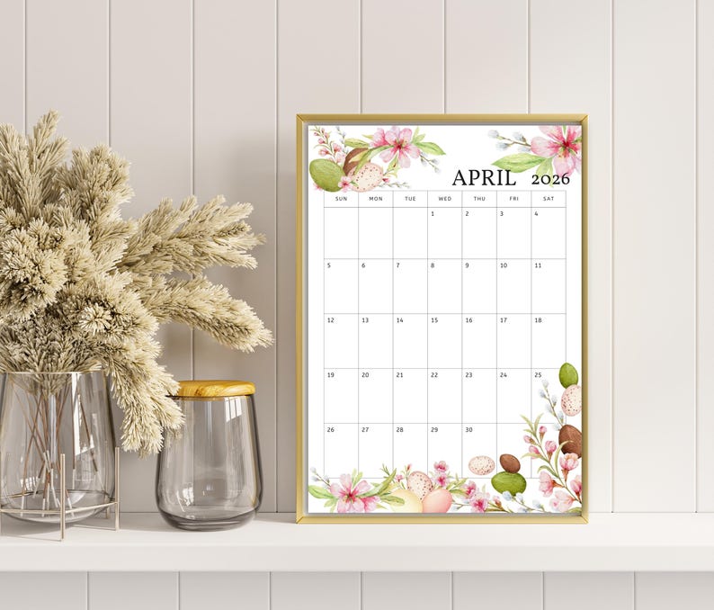 Editable April 2026 Calendar- April 2026 Monthly Planner Family Work ...