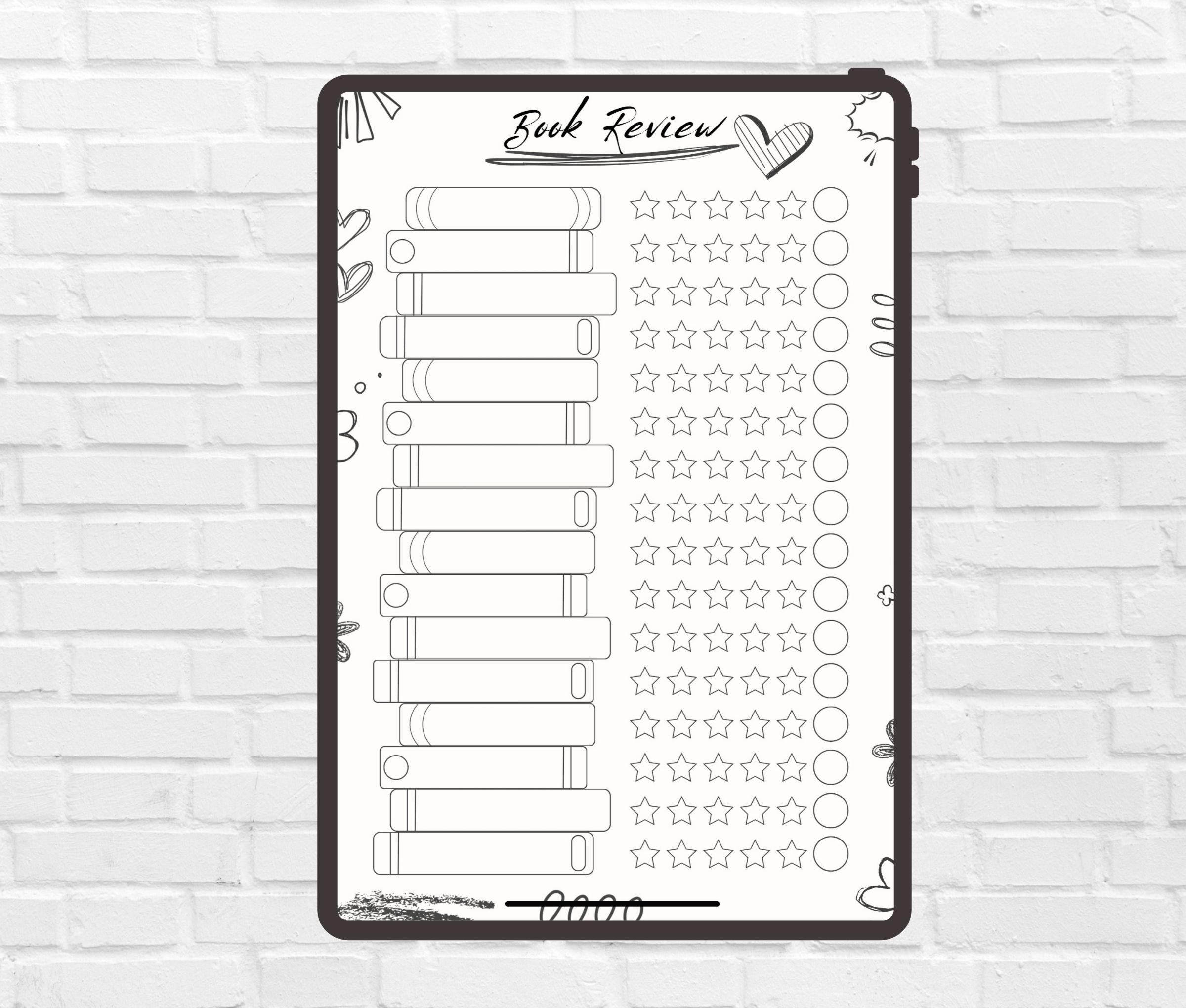 Printable Book Review Template-printable Reading Journal- Book Tracker ...