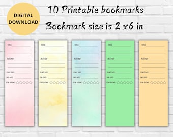 Book Review Bookmark Template-Digital Bookmark-Printable Book Review-Reading log-Gift for Book Lover-Book Club Ideas-Bookish-Coloring page