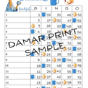 Tableros de bingo imprimibles de Buenos días - Descarga instantánea - Tableros de bingo de desayuno - Rectos, mixtos, en blanco - 75 bolas