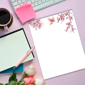 Cherry Blossom and Bird Printable Sationery-sakura Writing Paper Set ...