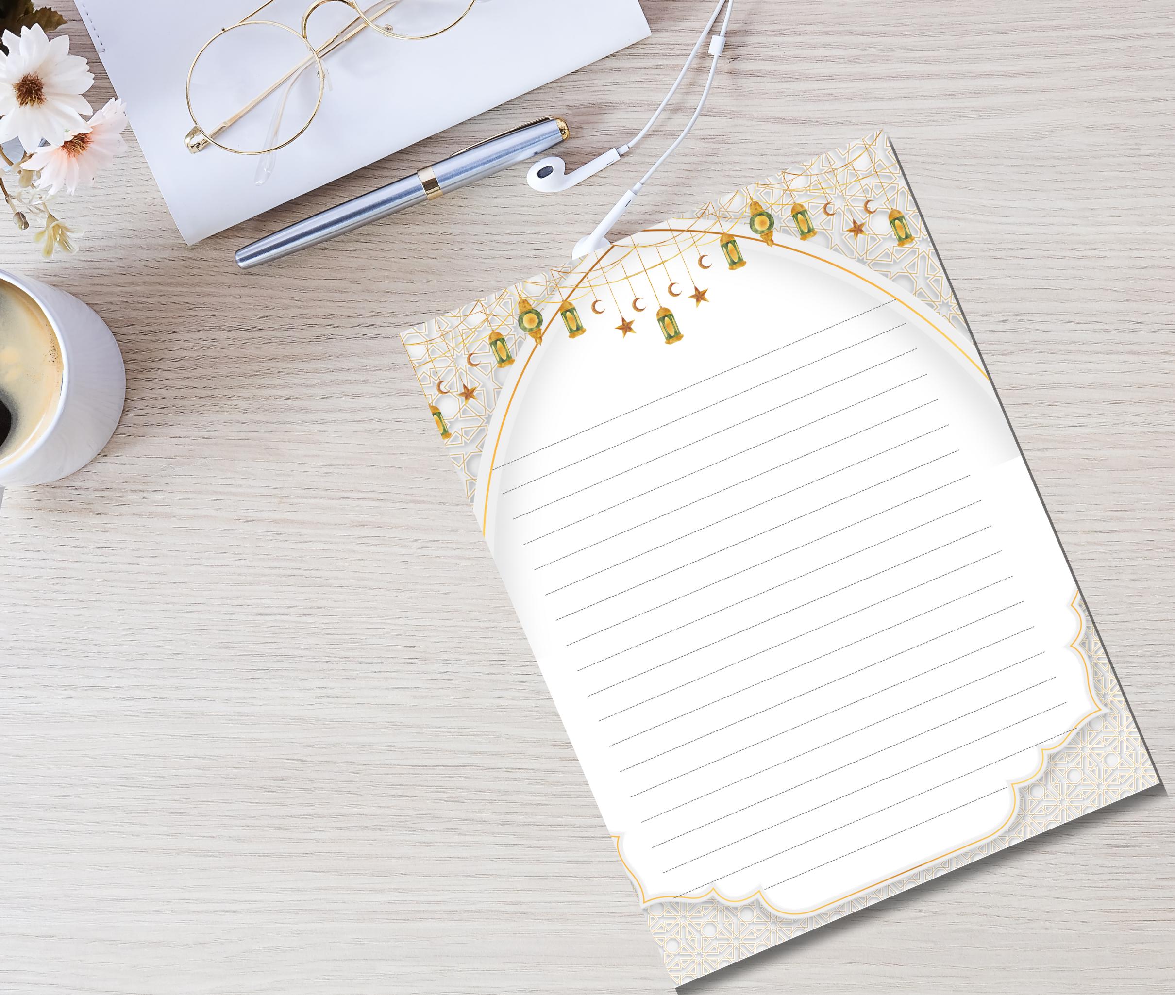 Muslim Printable Stationery Set-ramadan Islamic Writing Paper Set ...