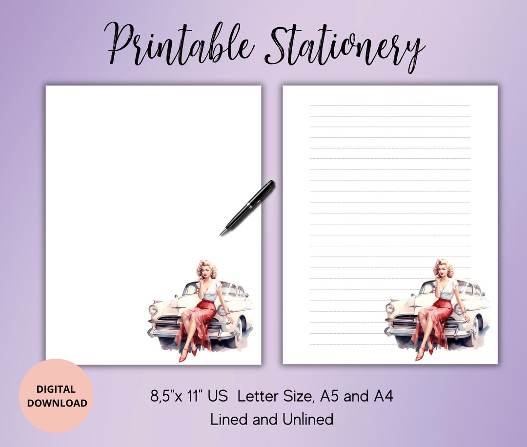 Printable Sationary,retro Printable Stationery,vintage Writing Paper ...