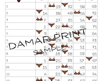 Halloween Printable Bingo Boards-Instant Download- Digital Bingo Boards -Straight Mixed Blank- 75 Ball