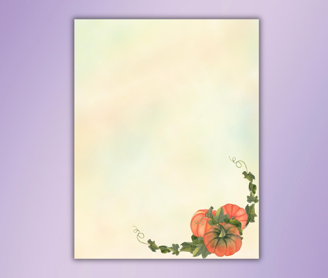 Pumpkin Printable Stationeryfall Pumpkins Writing Paper Set Lined