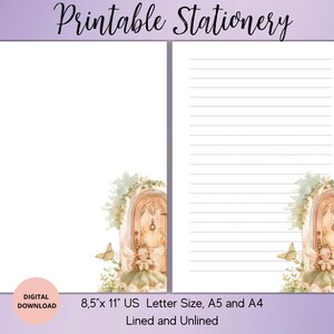 Waldfee Briefpapier Set-FairyTale Briefpapier Set unliniert liniert A4/A5/US Letter-niedliches Briefpapier-Briefpapier für Mädchen