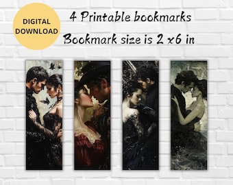 Dark Romance Reader Printable Bookmarks Set-Romantic bookmarks-Digital Bookmark Collection-Digital Bookmark-Bookmarks for Women-Bookmark PNG