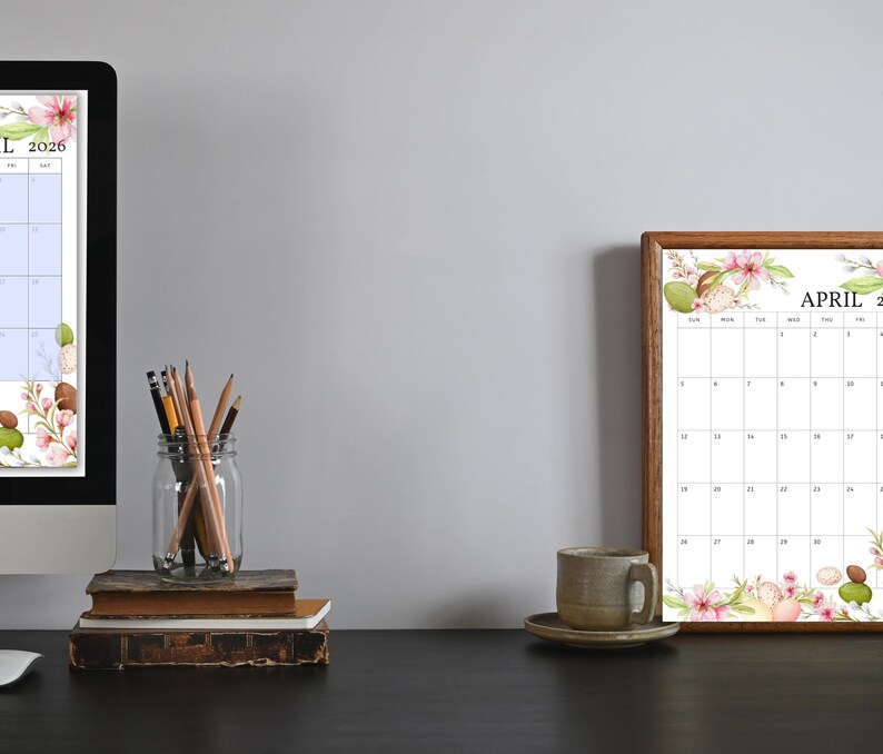 Editable April 2026 Calendar- April 2026 Monthly Planner Family Work ...
