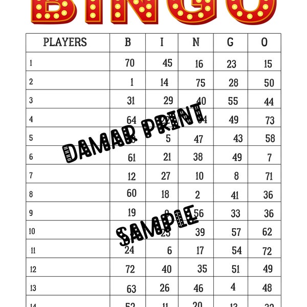 Bingo Boards Printable-Bingo Boards 1-15 Lines -Basic Bingo 3 Mixed Copies- Straight  Mixed - 75 Ball