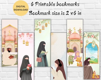 Islamic Printable bookmarks-Bookmark Set for Muslim Girls Man & Kids - Instant Download-Islamic bookmark-Quran verse bookmark