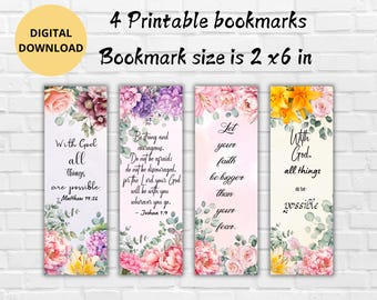Segnalibri con versetti della Bibbia stampabili-Segnalibri digitali cristiani stampabili-Set di segnalibri carini-Amanti dei libri-Download digitale