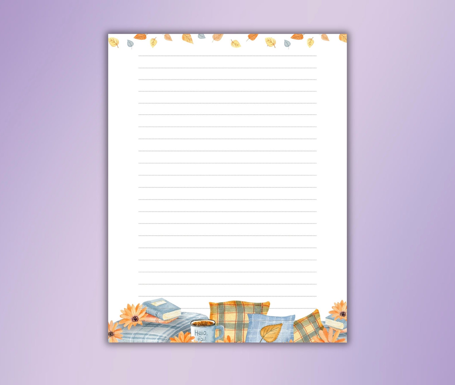 Autumn Fall Printable Stationery,cute Stationary,digital Letter ...