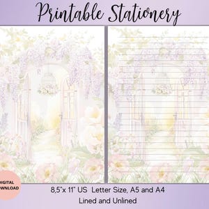 Papeterie imprimable Jardin d'été A4/A5/US letter