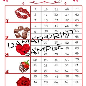Romantic Bingo Boards - Instant Download -Valentine's Day Love Bingo Boards Set - Straight  Mixed Blank- 75 Ball