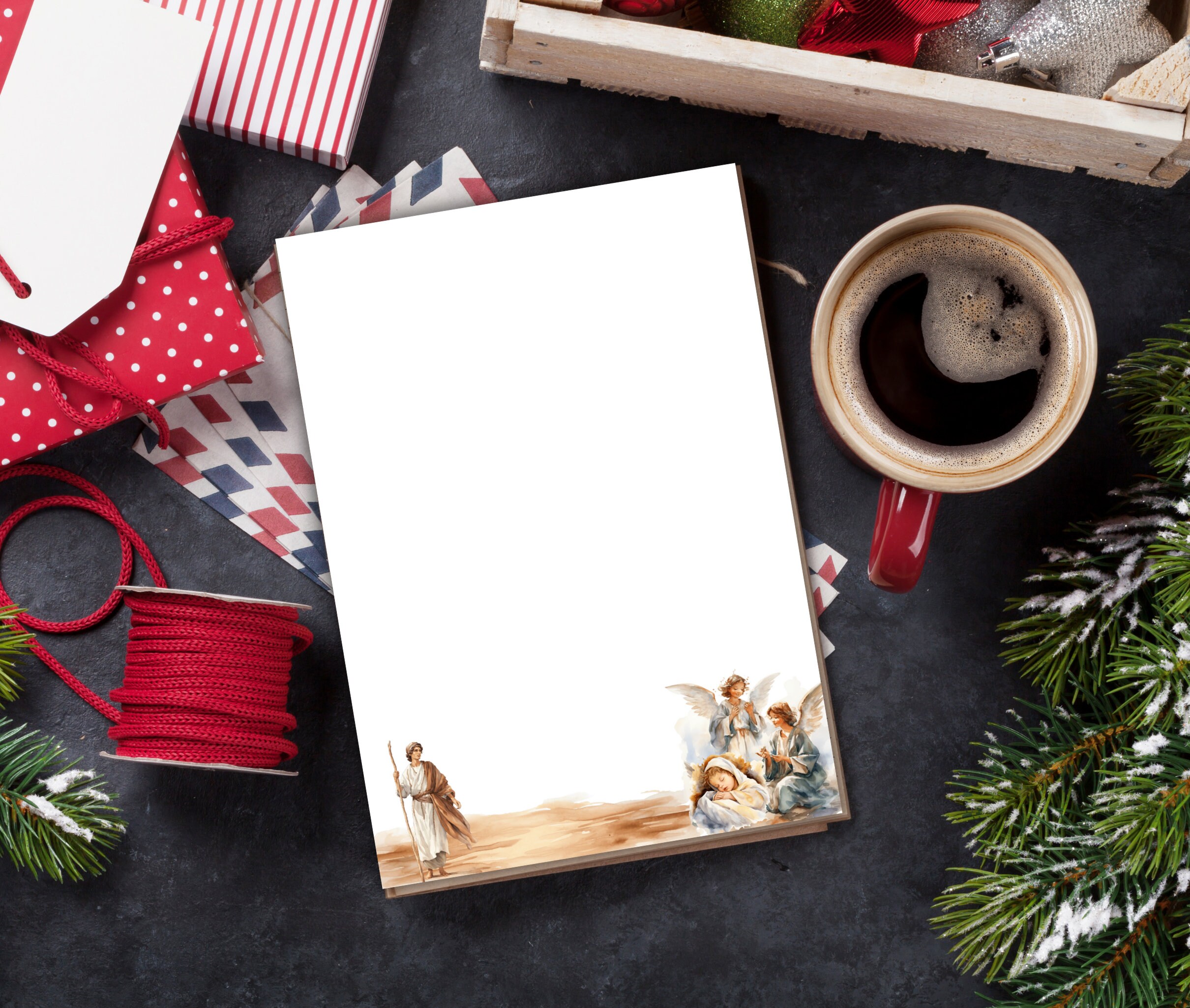 Christian Stationary-printable Christmas Stationery Digital Download