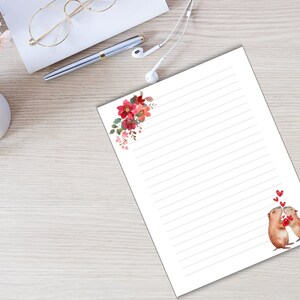 Capybara Lover Printable Stationery-adorable Capybara-animal Writing ...