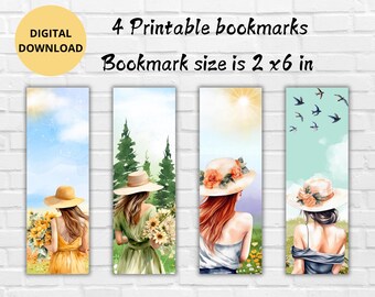 Summer Girl Printable Bookmarks Set-Love Story book lover-Cute bookmarks-Book lover-Digital Download-Romance bookmarks-bookmark set