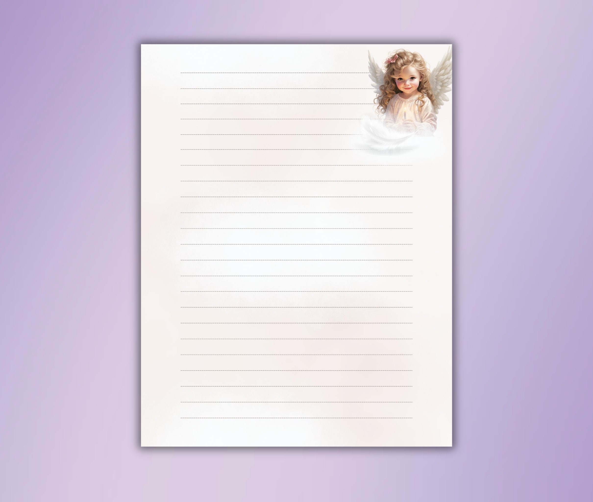 Angel Stationary Christmas Printable Stationery,winter Writing Paper ...