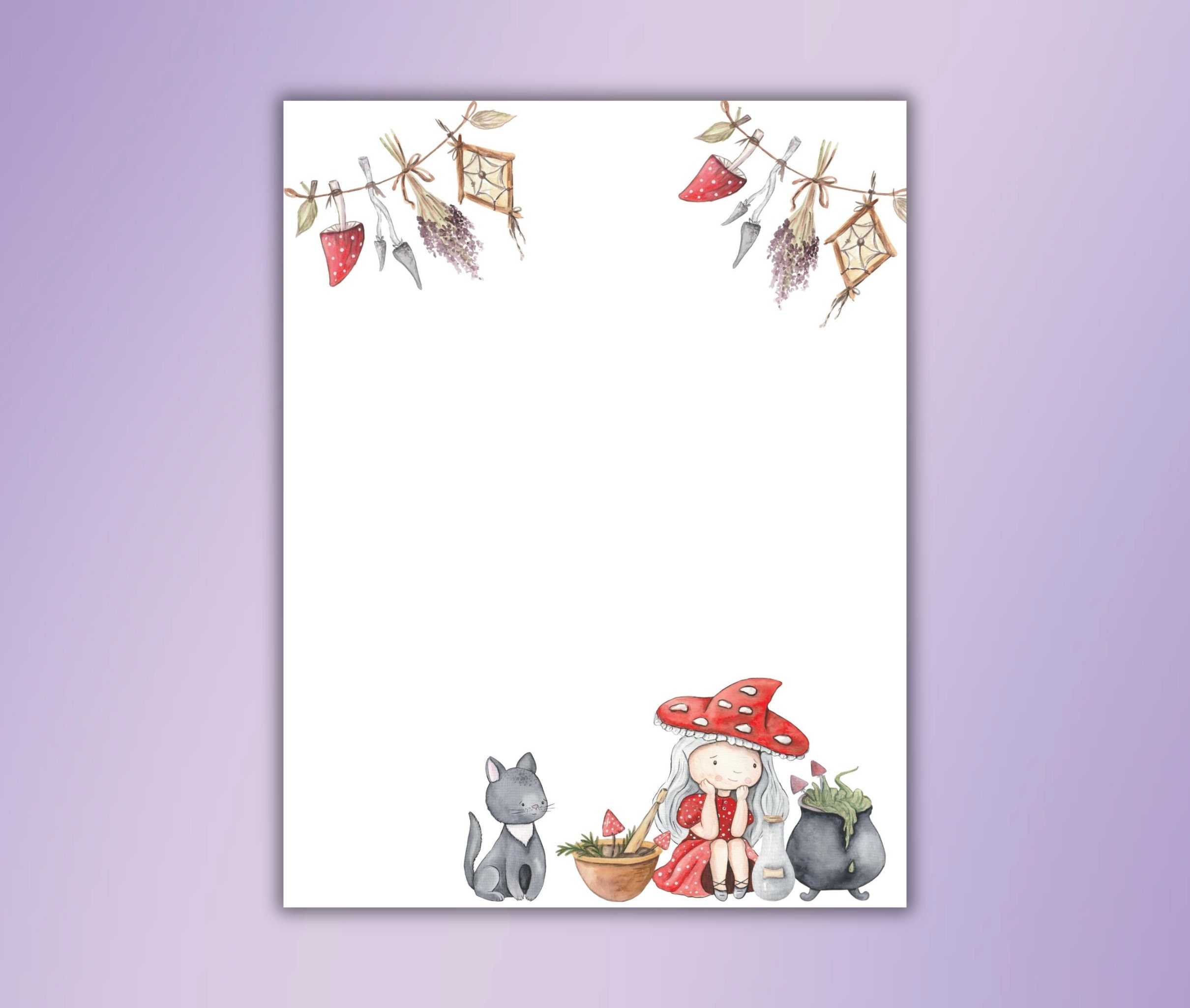 Witches Printable Stationerydigital Custom Stationerykids - Etsy