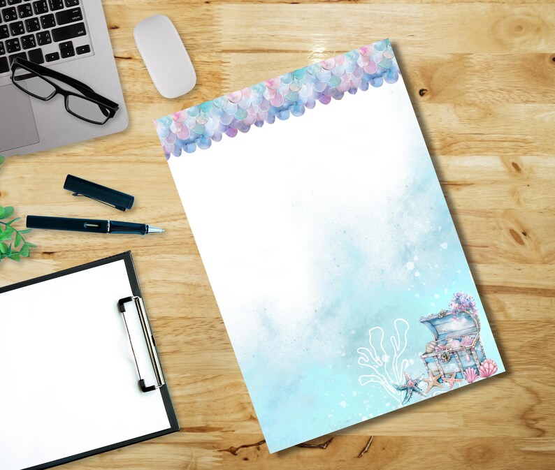 Undersea Treasures Printable Stationery-writing Paper Unlined Lined A5 ...