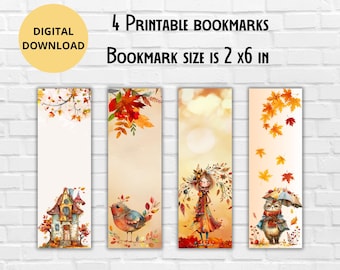 Autumn Reading Printable Bookmarks Bundle-Fall Autumn Bookmark-Cute bookmarks-Book lover-Digital Download- Smut Printable Bookmark