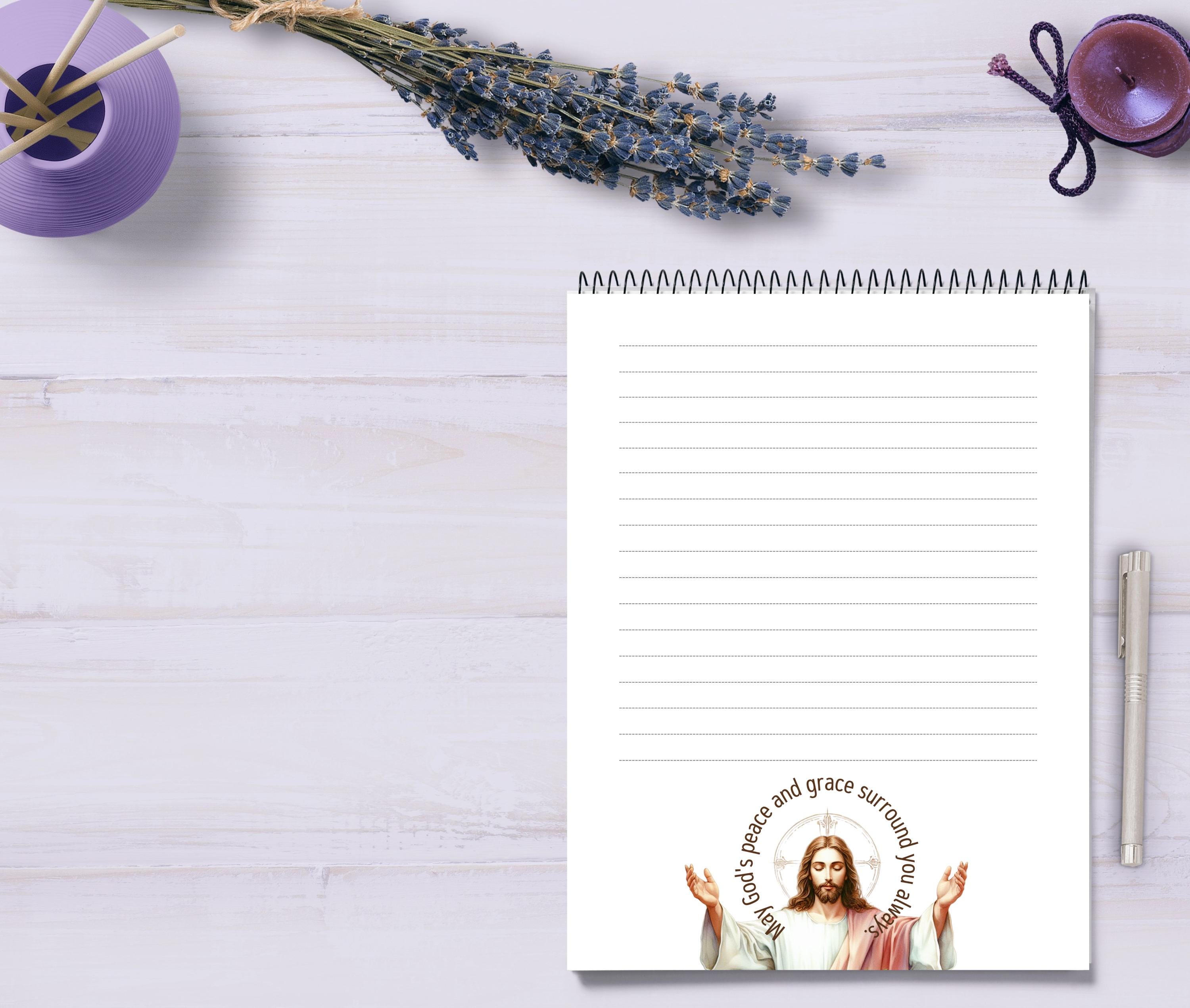 christian religious printable stationery digital letter lined