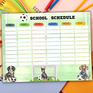 Editable School Schedule for Kids-school Supplies Theme-printable Kids ...