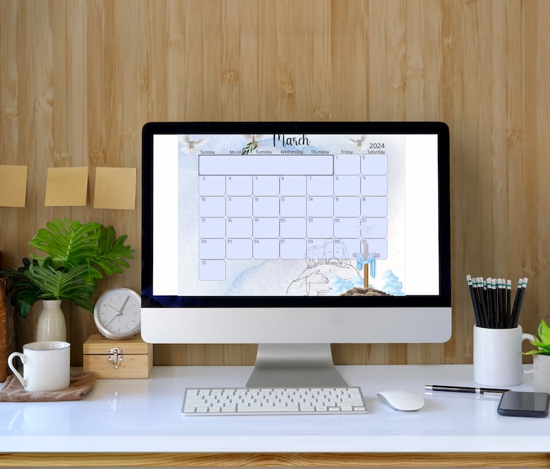 Christian Editable Printable Calendar 2024catholic Calendareaster