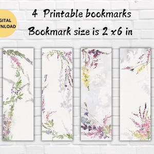 Watercolor Flower Printable Bookmark-Flower Bookmarks-Cute bookmarks-Book lover Bookmark-Digital Bookmarks Bundle