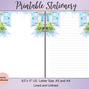 Aquarell Fenster Briefpapier Set-Blumen Briefpapier unliniert liniert A4/A5/US Letter-Blumen Briefpapier für Briefe/Notizen-Penpal Lieferungen