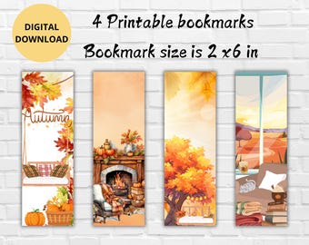 Autumn Reading Printable Bookmarks Bundle-Fall Autumn Bookmark-Cute bookmarks-Book lover-Digital Download- Smut Printable Bookmark
