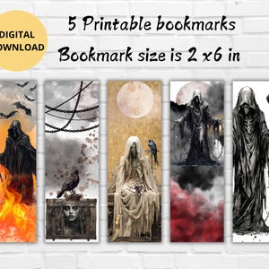 Gothic Horror Printable Bookmarks-Hallloween Bookmarks Set-Gothic Novels- Digital Bookmarks Bundle-Gifts for Readers-Book lover gift