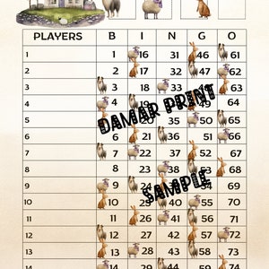 Bingo Boards 75 ball-1-15 Line Bingo Board  1-75 Balls Straight-Digital Print Bingo Game